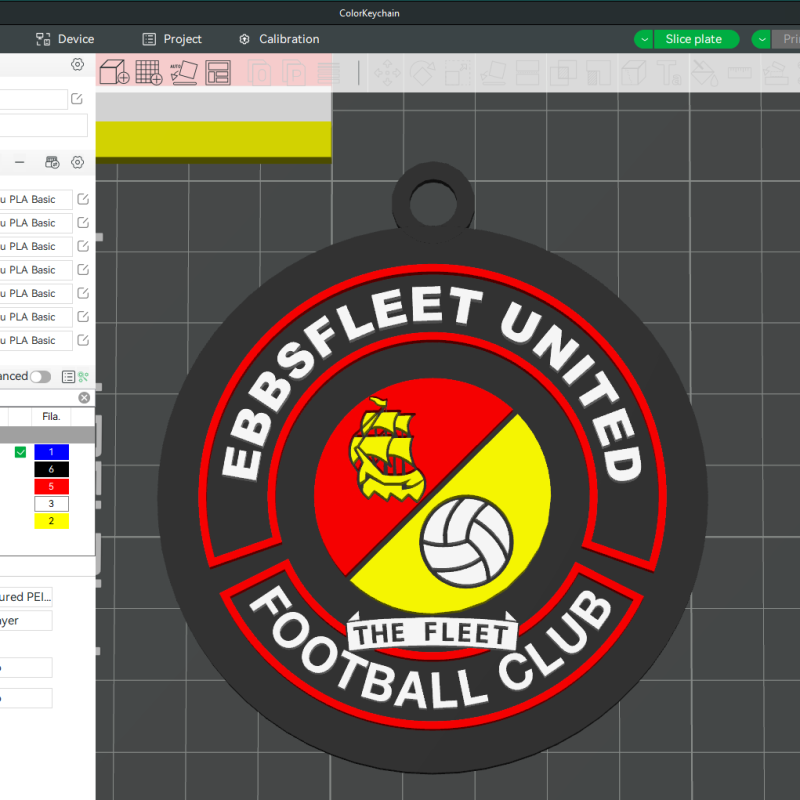 National League Ebbsfleet United keychain badge color printable and renderable 3D Baskı Modeli .c4d .max .obj .3ds .fbx .stl .blend
