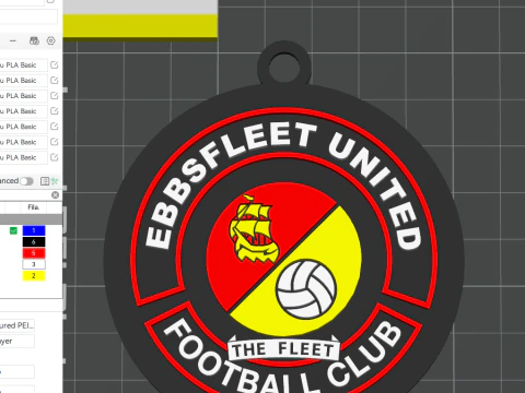 Цвет значка Национальной лиги &laquo;Эббсфлит Юнайтед&raquo; на брелке для печати и визуализации 3D Принт Модель