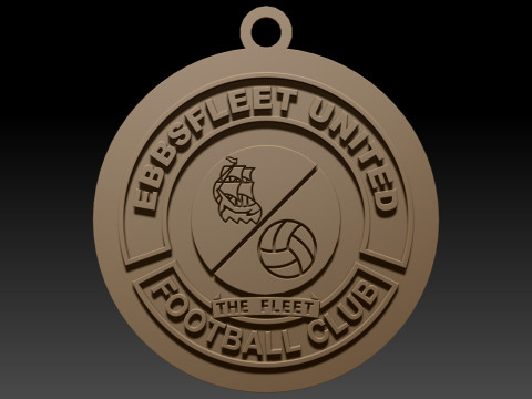 National League Ebbsfleet United keychain badge color printable and renderable 3D Baskı Modeli