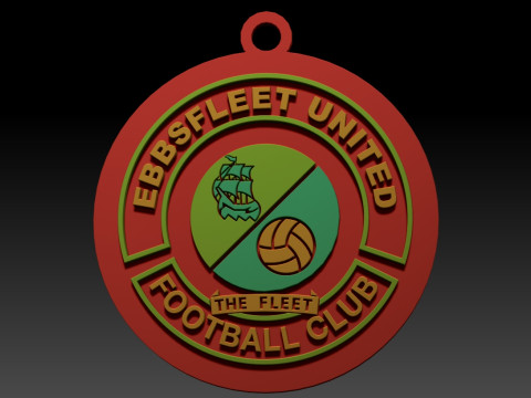 National League Ebbsfleet United keychain badge color printable and renderable 3D Baskı Modeli