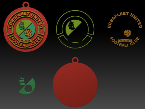 National League Ebbsfleet United keychain badge color printable and renderable 3D Baskı Modeli