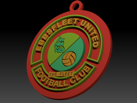 National League Ebbsfleet United keychain badge color printable and renderable 3D Baskı Modeli