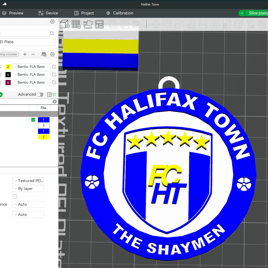 National League FC Halifax Town keychain badge color printable and renderable 3D Print Model .c4d .max .obj .3ds .fbx .stl .blend 