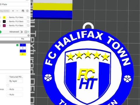 नेशनल लीग एफसी हैलिफ़ैक्स टाउन कीचेन बैज रंग मुद्रण योग्य और प्रस्तुत करने योग्य 3D प्रिंट मॉडल