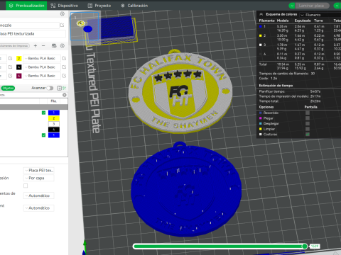 National League FC Halifax Town keychain badge color printable and renderable 3D Baskı Modeli
