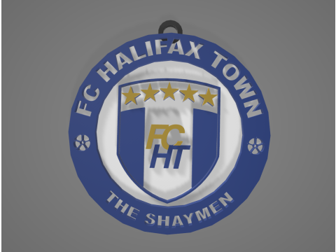 National League FC Halifax Town keychain badge color printable and renderable 3D Baskı Modeli