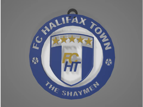 National League FC Halifax Town keychain badge color printable and renderable 3D Print Model