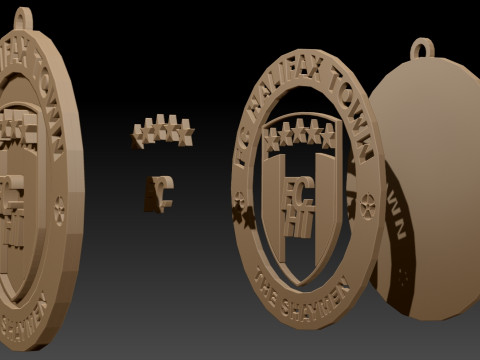 National League FC Halifax Town keychain badge color printable and renderable 3D Baskı Modeli