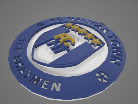 National League FC Halifax Town keychain badge color printable and renderable 3D Baskı Modeli