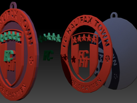 National League FC Halifax Town keychain badge color printable and renderable 3D Baskı Modeli