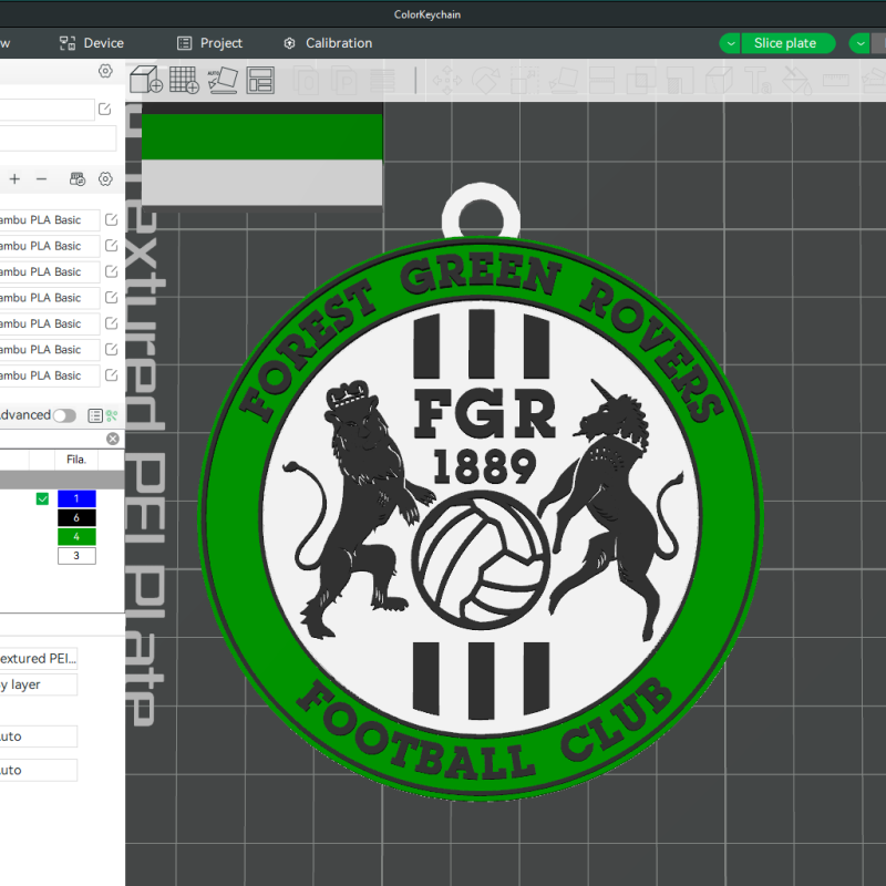 National League Forest Green Rovers keychain badge color printable and renderable Modelo de impresión 3D .c4d .max .obj .3ds .fbx .stl .blend