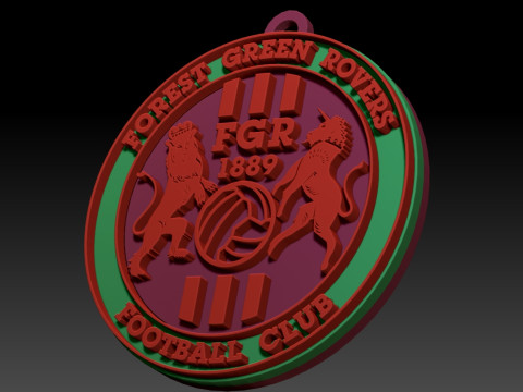 National League Forest Green Rovers keychain badge color printable and renderable Modelo de impresión 3D
