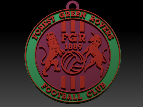 National League Forest Green Rovers keychain badge color printable and renderable Modelo de impresión 3D