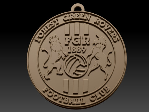 National League Forest Green Rovers keychain badge color printable and renderable Modelo de impresión 3D