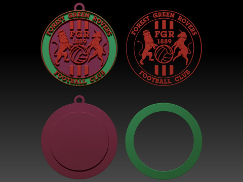 National League Forest Green Rovers keychain badge color printable and renderable Modelo de impresión 3D