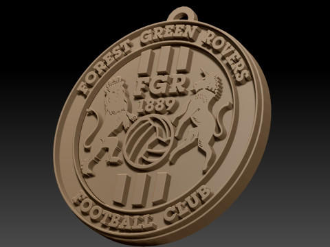 National League Forest Green Rovers keychain badge color printable and renderable Modelo de impresión 3D