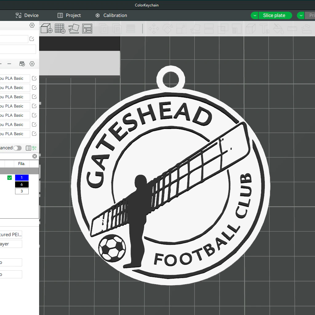 National League Gateshead keychain badge color printable and renderable 3D Print Model .c4d .max .obj .3ds .fbx .stl .blend