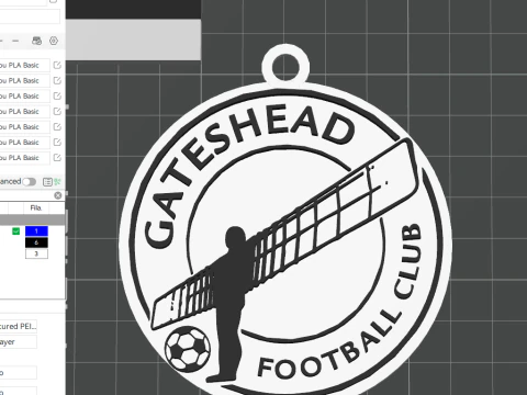 National League Gateshead keychain badge color printable and renderable 3D Print Model