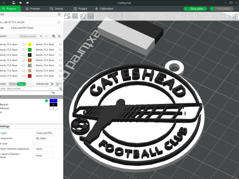 National League Gateshead keychain badge color printable and renderable 3D 프린트 모델