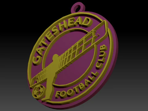 National League Gateshead keychain badge color printable and renderable 3D Print Model