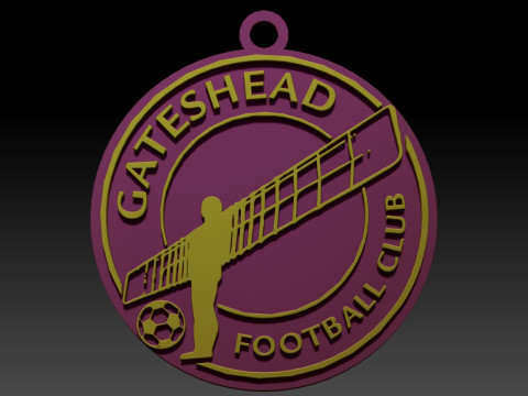 National League Gateshead keychain badge color printable and renderable 3D 프린트 모델
