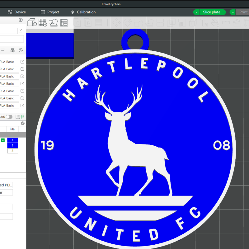 National League Hartlepool United keychain badge color printable and renderable 3D Baskı Modeli .c4d .max .obj .3ds .fbx .stl .blend