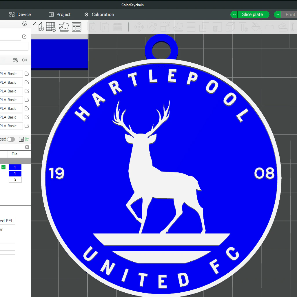 National League Hartlepool United keychain badge color printable and renderable 3D Print Model .c4d .max .obj .3ds .fbx .stl .blend