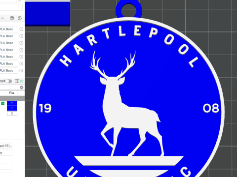 National League Hartlepool United keychain badge color printable and renderable 3D Принт Модель