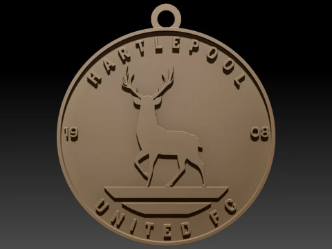 National League Hartlepool United keychain badge color printable and renderable 3D Print Model
