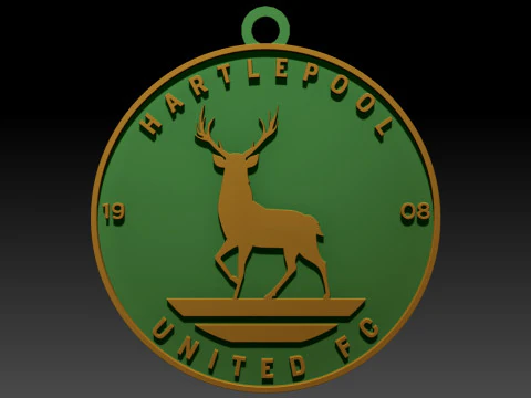 National League Hartlepool United keychain badge color printable and renderable 3D Print Model