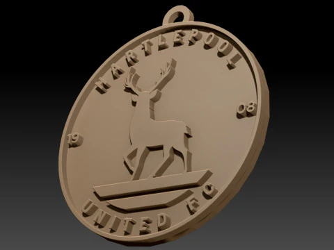 National League Hartlepool United keychain badge color printable and renderable 3D Print Model