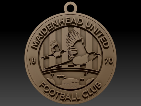 National League Maidenhead United keychain badge color printable and renderable 3D 프린트 모델