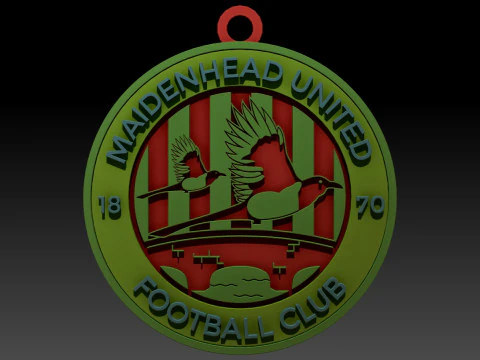 National League Maidenhead United keychain badge color printable and renderable 3D Print Model