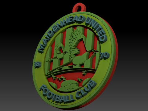 National League Maidenhead United keychain badge color printable and renderable 3D 프린트 모델