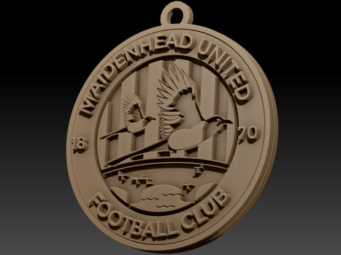 National League Maidenhead United keychain badge color printable and renderable 3D 프린트 모델