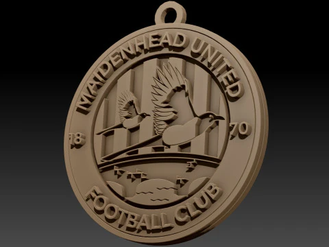 National League Maidenhead United keychain badge color printable and renderable 3D Print Model