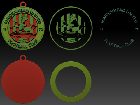 National League Maidenhead United keychain badge color printable and renderable 3D 프린트 모델