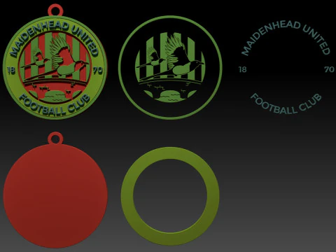 National League Maidenhead United keychain badge color printable and renderable 3D Print Model
