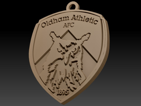 National League Oldham Athletic keychain badge color printable and renderable 3D Baskı Modeli