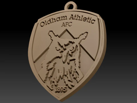 National League Oldham Athletic keychain badge color printable and renderable 3D Print Model