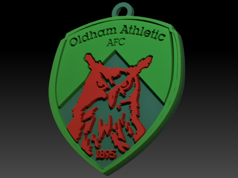 National League Oldham Athletic keychain badge color printable and renderable 3D Baskı Modeli