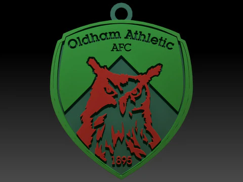 National League Oldham Athletic keychain badge color printable and renderable 3D Print Model