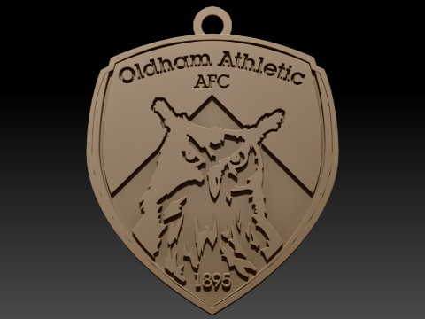 National League Oldham Athletic keychain badge color printable and renderable 3D Baskı Modeli