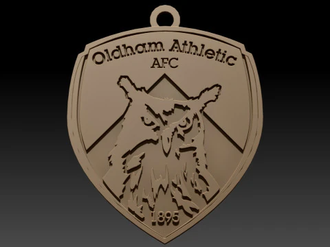 National League Oldham Athletic keychain badge color printable and renderable 3D Print Model