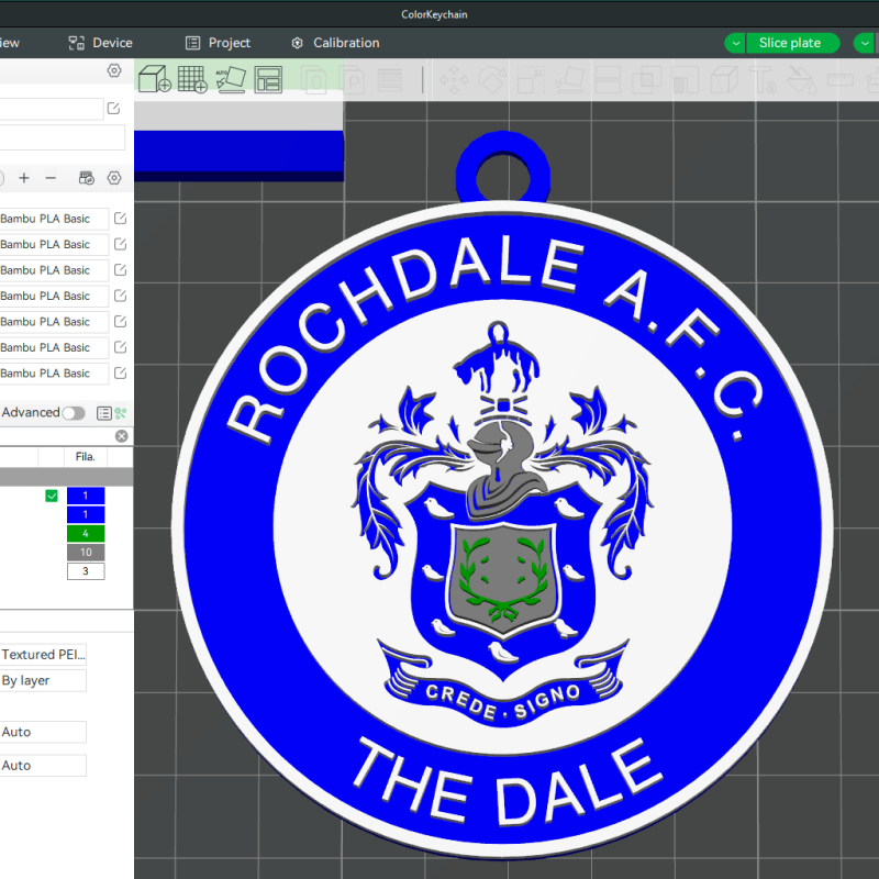 National League Rochdale keychain badge color printable and renderable 3D Baskı Modeli .c4d .max .obj .3ds .fbx .stl .blend