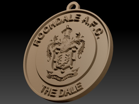 National League Rochdale keychain badge color printable and renderable 3D Baskı Modeli