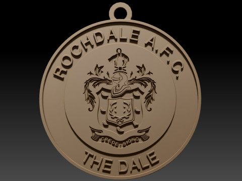 National League Rochdale keychain badge color printable and renderable 3D Baskı Modeli