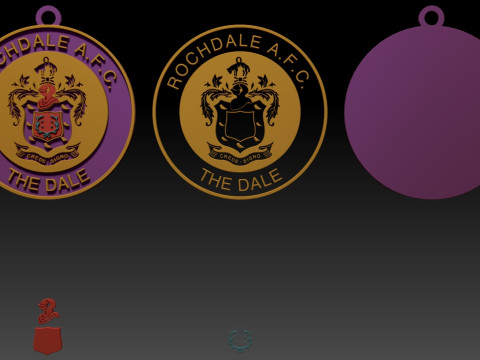 National League Rochdale keychain badge color printable and renderable 3D Baskı Modeli