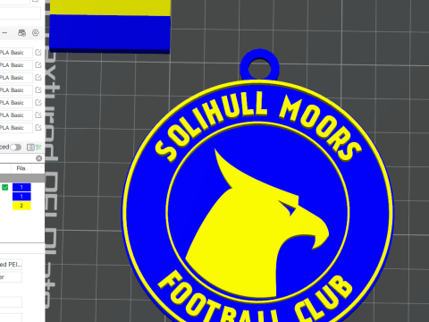 National League Solihull Moors keychain badge color printable and renderable 3D Принт Модель