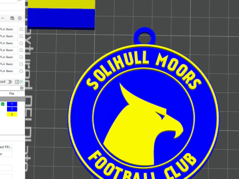 National League Solihull Moors keychain badge color printable and renderable 3D Print Model